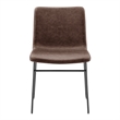 NPD Furniture Bruce PU Dining Side Chair in Toasted Dark Brown (Set of 2)