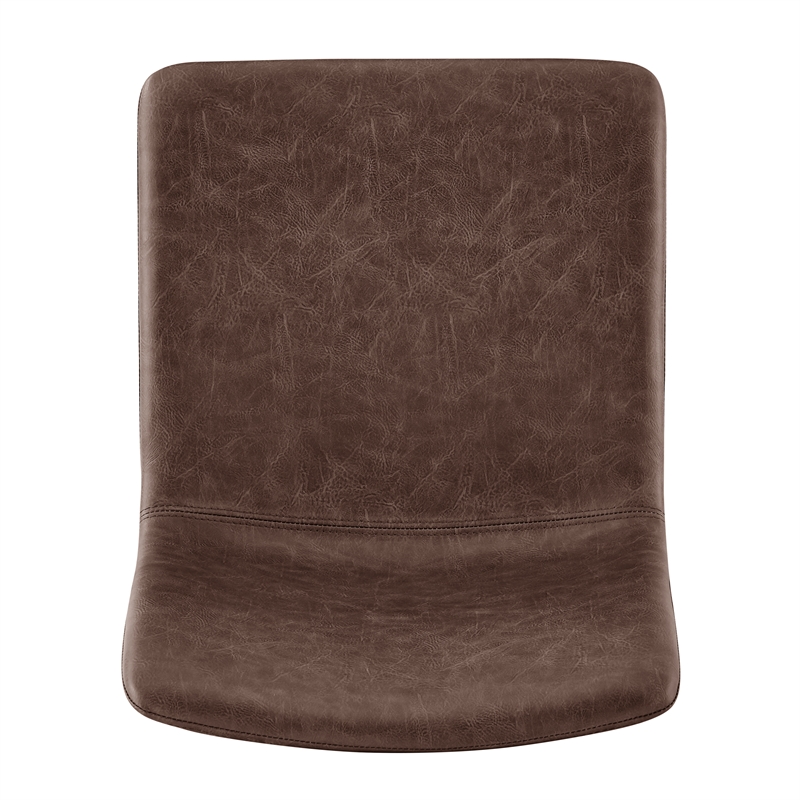 NPD Furniture Bruce PU Dining Side Chair in Toasted Dark Brown (Set of 2)