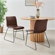 NPD Furniture Bruce PU Dining Side Chair in Toasted Dark Brown (Set of 2)