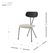 NPD Furniture Elise Fabric Dining Side Chair in Magnolia Cream (Set of 4)