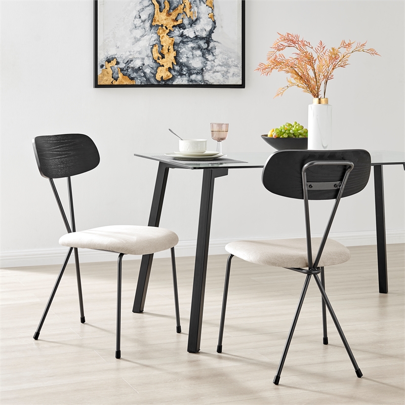NPD Furniture Elise Fabric Dining Side Chair in Magnolia Cream (Set of 4)