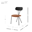 NPD Furniture Elise PU Dining Side Chair in Toasted Caramel (Set of 4)