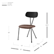 NPD Furniture Elise PU Dining Side Chair in Toasted Dark Brown (Set of 4)