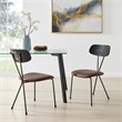 NPD Furniture Elise PU Dining Side Chair in Toasted Dark Brown (Set of 4)