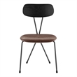NPD Furniture Elise PU Dining Side Chair in Toasted Dark Brown (Set of 4)