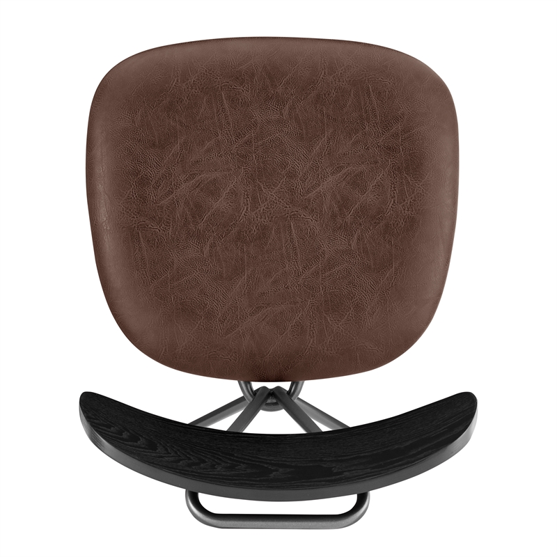 NPD Furniture Elise PU Dining Side Chair in Toasted Dark Brown (Set of 4)