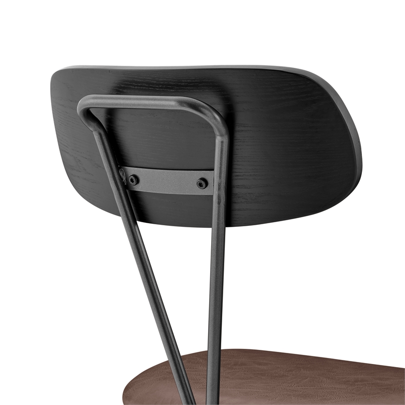 NPD Furniture Elise PU Dining Side Chair in Toasted Dark Brown (Set of 4)