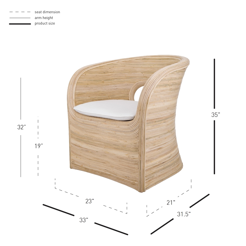 New Pacific Direct Marissa Rattan Accent Arm Chair