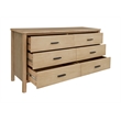 New Pacific Direct Bloomfield Dresser 6 Drawers in Natural Pine
