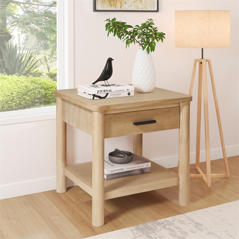 NPD Furniture Bloomfield Nightstand/Side Table in Natural Pine