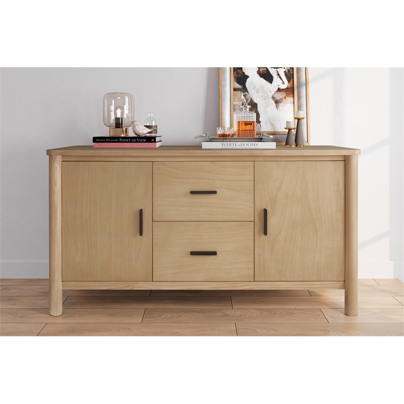 New Pacific Direct Bloomfield Sideboard 2 Drawers + 2 Doors in Natural Pine