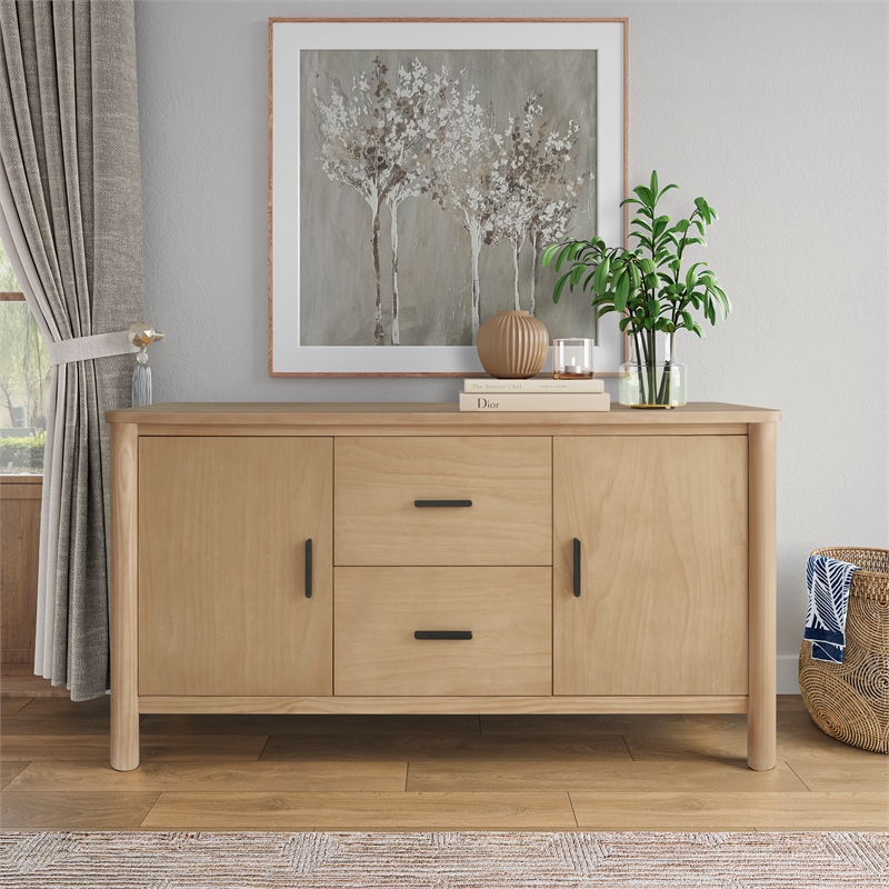 New Pacific Direct Bloomfield Sideboard 2 Drawers + 2 Doors in Natural Pine