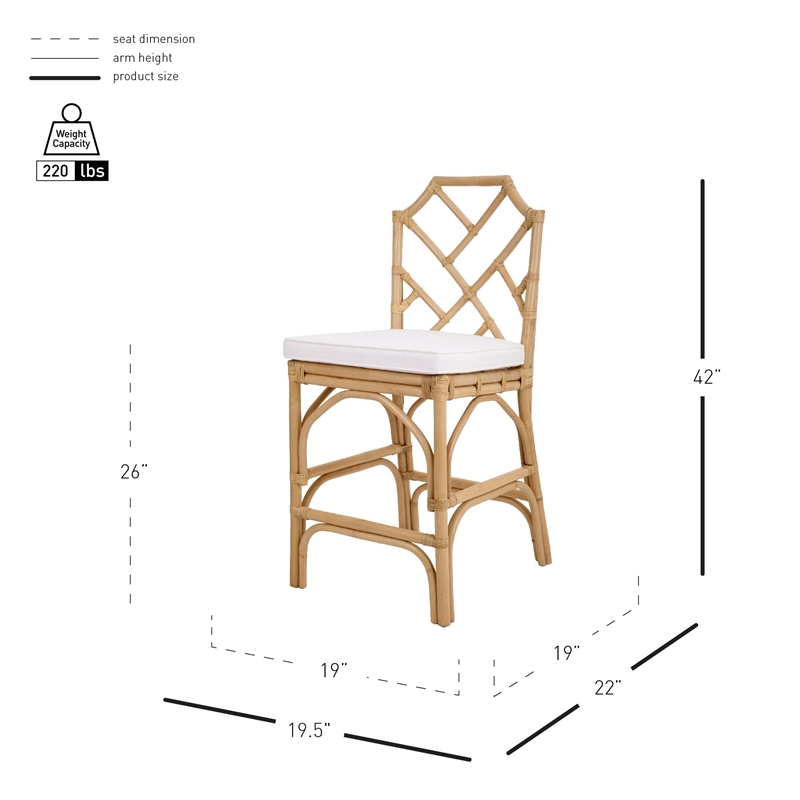 NPD Furniture Kara Rattan Counter Stool (Set of 2)