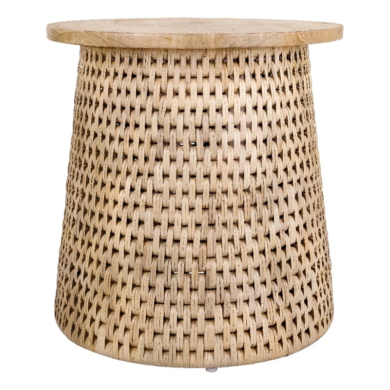 New Pacific Direct Kamari Rattan Side/End Table w/ Wood Top