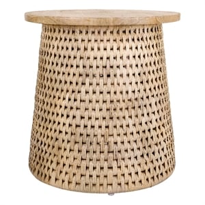 New Pacific Direct Kamari Rattan Side/End Table w/ Wood Top