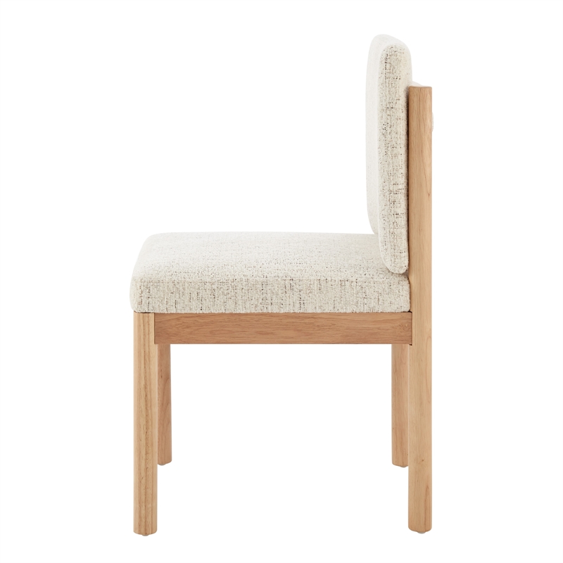 NPD Furniture Melvin Fabric Dining Side Chair in Concord Cream (Set of 2)