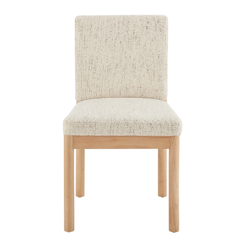 NPD Furniture Melvin Fabric Dining Side Chair in Concord Cream (Set of 2)
