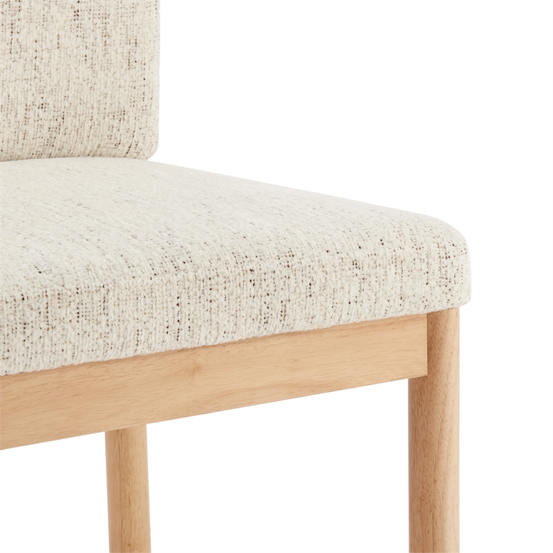 NPD Furniture Melvin Fabric Dining Side Chair in Concord Cream (Set of 2)