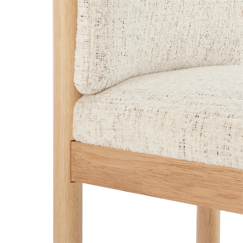NPD Furniture Melvin Fabric Dining Side Chair in Concord Cream (Set of 2)