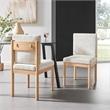NPD Furniture Melvin Fabric Dining Side Chair in Concord Cream (Set of 2)