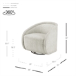 NPD Furniture Margareth Fabric Swivel Accent Arm Chair in Pasadena Beige