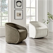 NPD Furniture Margareth Fabric Swivel Accent Arm Chair in Pasadena Beige