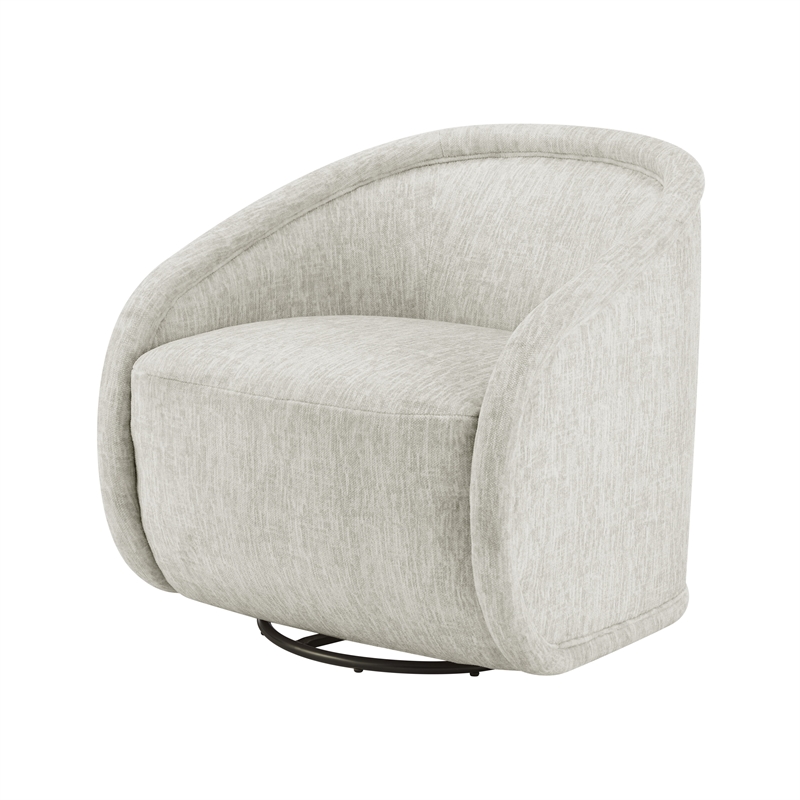 NPD Furniture Margareth Fabric Swivel Accent Arm Chair in Pasadena Beige