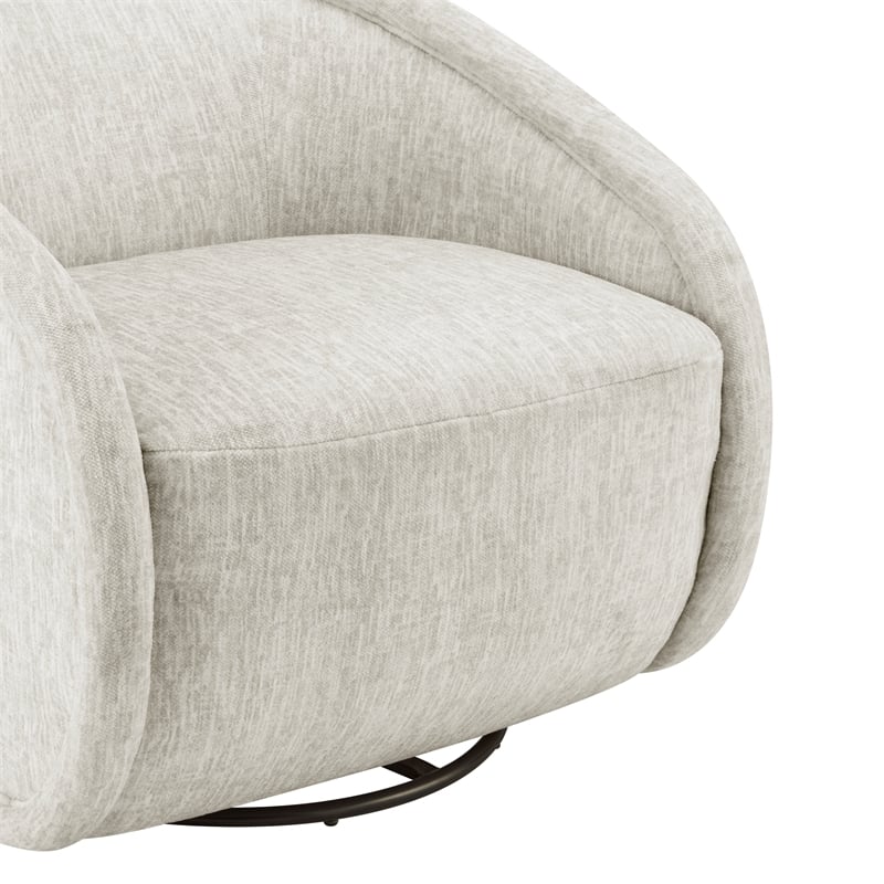 NPD Furniture Margareth Fabric Swivel Accent Arm Chair in Pasadena Beige