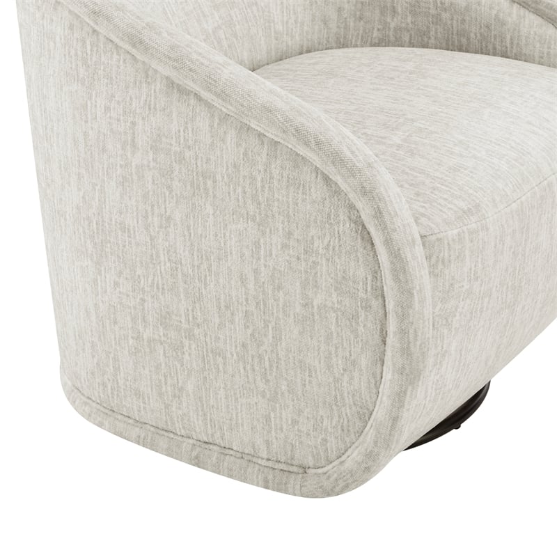 NPD Furniture Margareth Fabric Swivel Accent Arm Chair in Pasadena Beige