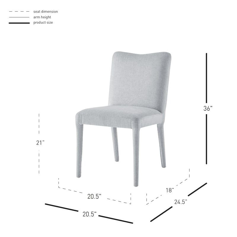 NPD Furniture Alder Velvet Dining Side Chair in Zen Gray (Set of 2)