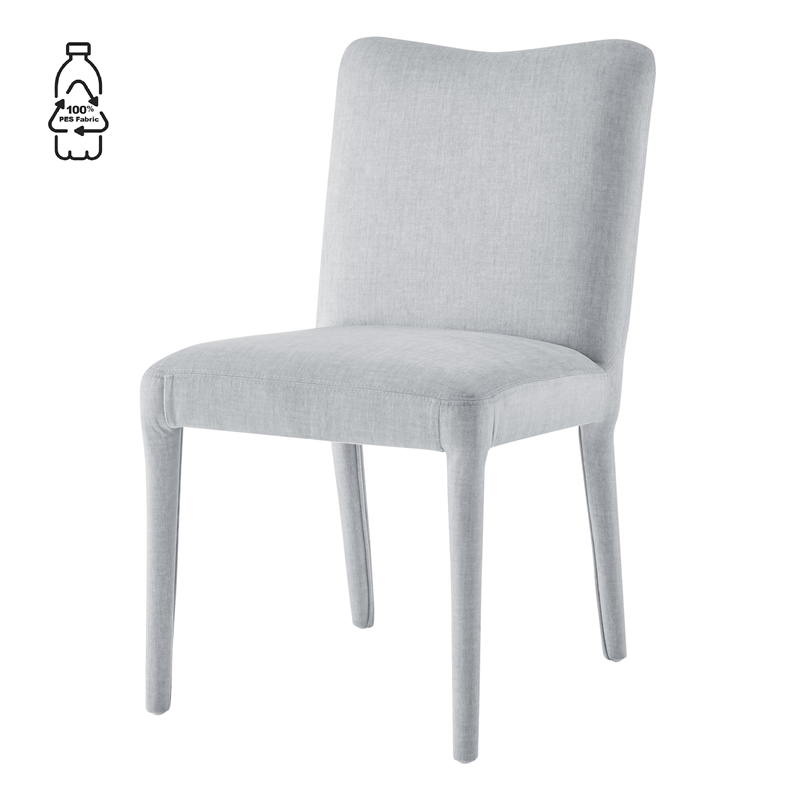 NPD Furniture Alder Velvet Dining Side Chair in Zen Gray (Set of 2)