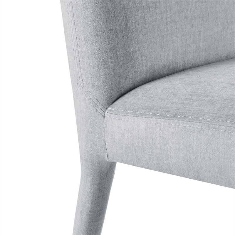 NPD Furniture Alder Velvet Dining Side Chair in Zen Gray (Set of 2)