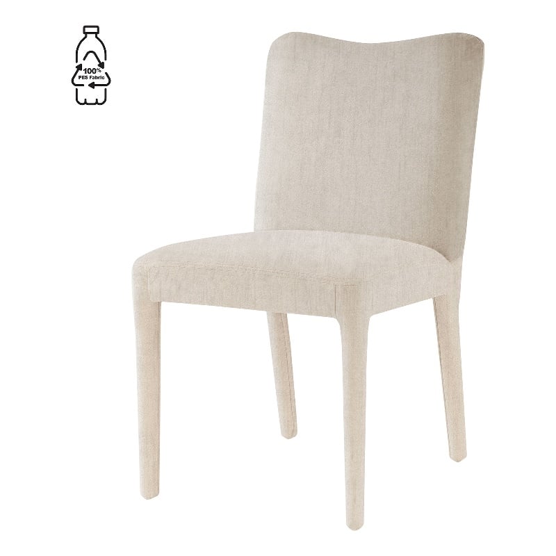 NPD Furniture Alder Velvet Dining Side Chair in Zen Cream (Set of 2)