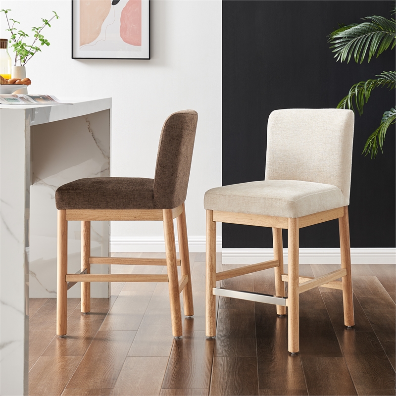 NPD Furniture Bloomfield Fabric Counter Stool in Santana Dark Brown