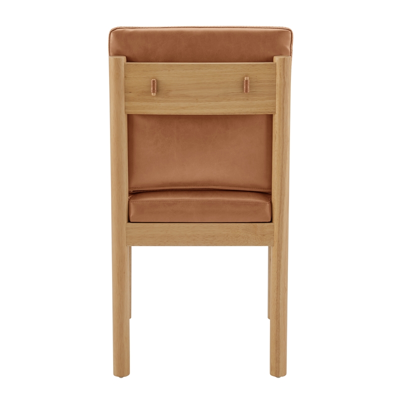 NPD Furniture Melvin PU Dining Side Chair in Borneo Brown  (Set of 2)