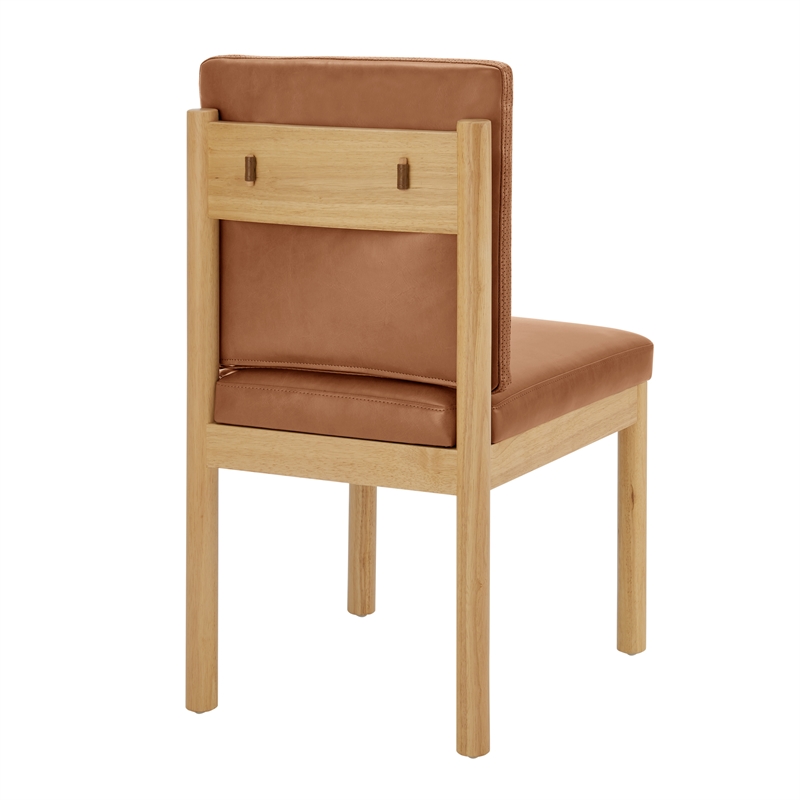NPD Furniture Melvin PU Dining Side Chair in Borneo Brown  (Set of 2)