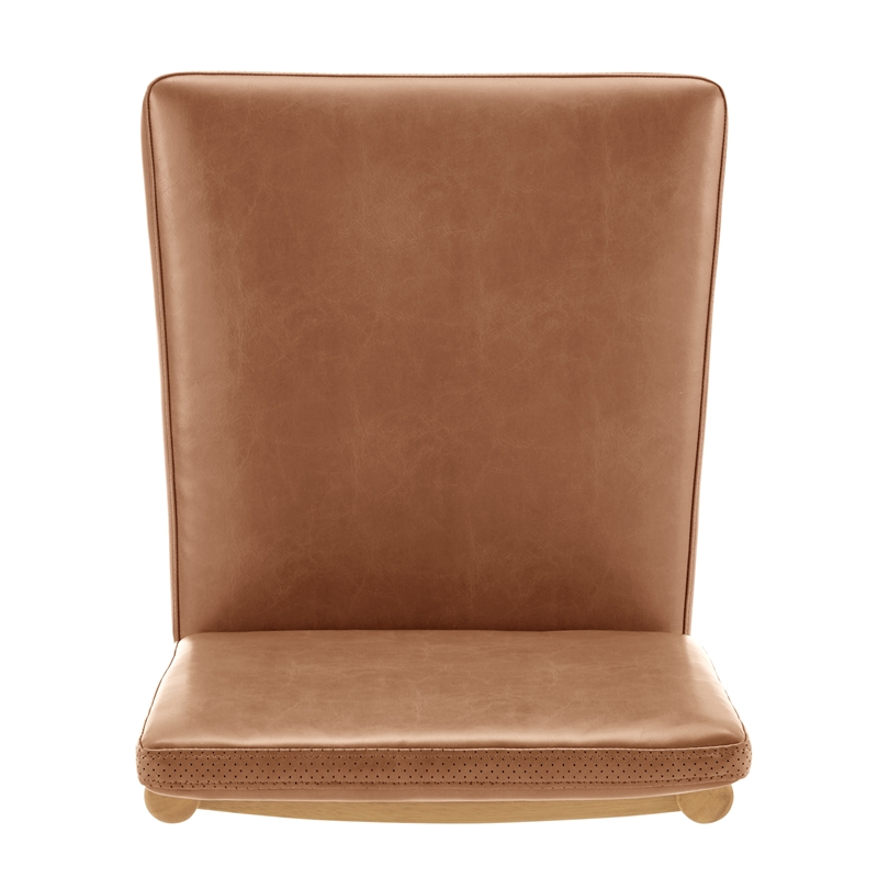 NPD Furniture Melvin PU Dining Side Chair in Borneo Brown  (Set of 2)