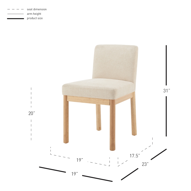NPD Furniture Bloomfield Fabric Low-Back Dining Chair in Beige (Set of 2)
