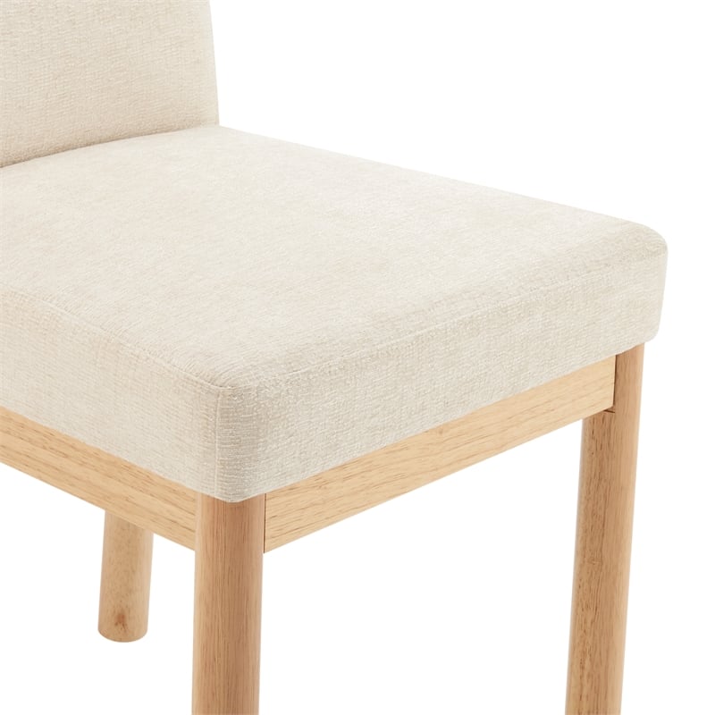 NPD Furniture Bloomfield Fabric Low-Back Dining Chair in Beige (Set of 2)
