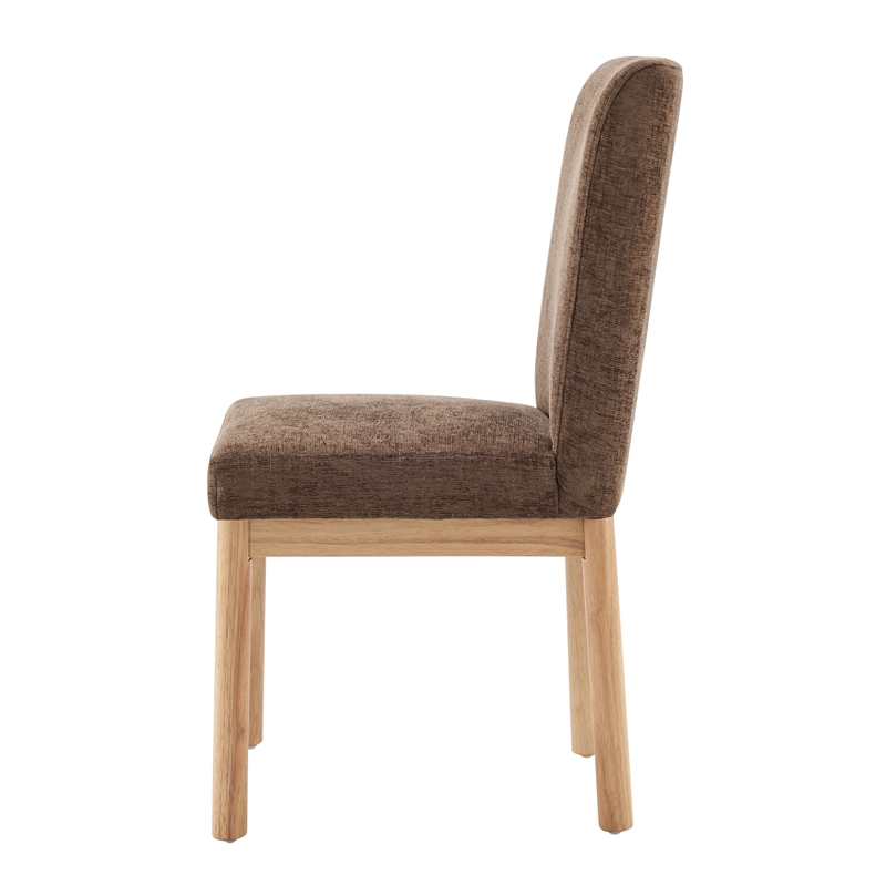 NPD Furniture Bloomfield Fabric High-Back Dining Chair in Brown (Set of 2)