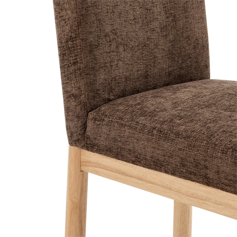 NPD Furniture Bloomfield Fabric High-Back Dining Chair in Brown (Set of 2)