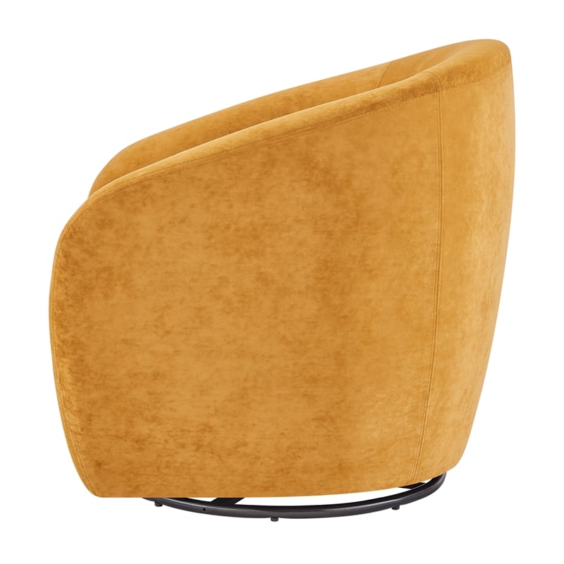 New Pacific Direct Regina Velvet Swivel Accent Arm Chair in Dainty Caramel