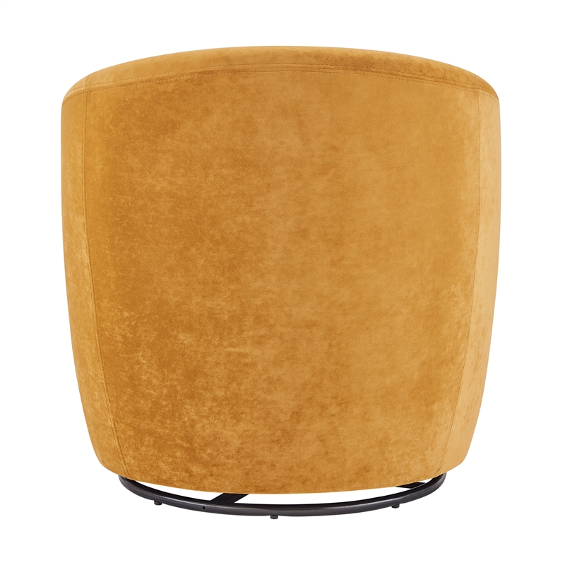 New Pacific Direct Regina Velvet Swivel Accent Arm Chair in Dainty Caramel