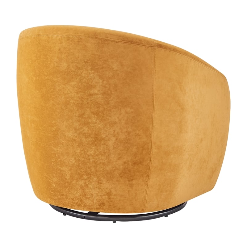 New Pacific Direct Regina Velvet Swivel Accent Arm Chair in Dainty Caramel