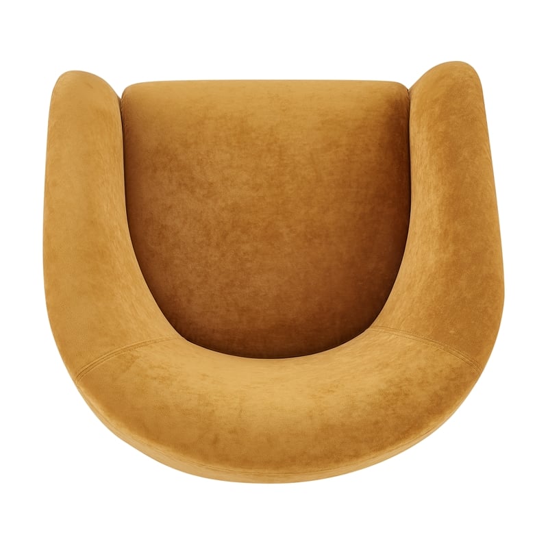 New Pacific Direct Regina Velvet Swivel Accent Arm Chair in Dainty Caramel