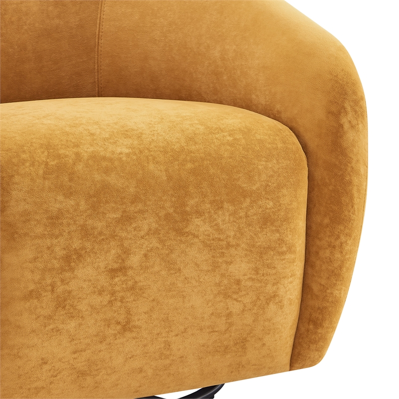 New Pacific Direct Regina Velvet Swivel Accent Arm Chair in Dainty Caramel