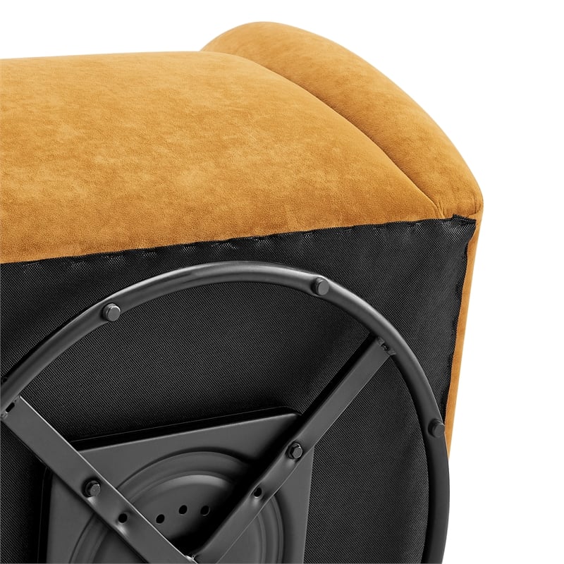 New Pacific Direct Regina Velvet Swivel Accent Arm Chair in Dainty Caramel