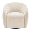NPD Furniture Regina Velvet Swivel Accent Arm Chair in Dainty Cream