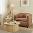 NPD Furniture Ruth Faux Leather Accent Arm Chair in Vintage Cider