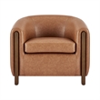 NPD Furniture Ruth Faux Leather Accent Arm Chair in Vintage Cider